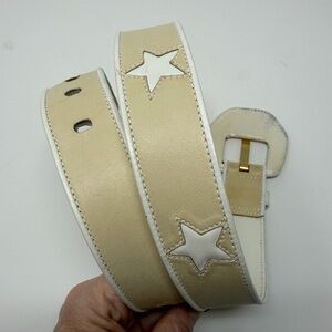 Vintage Escada White and Tan Stars Belt 40